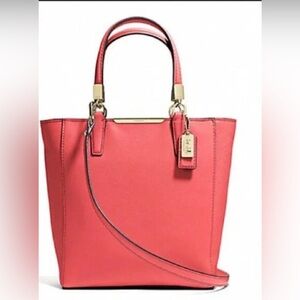 Coach Salmon Madison Saffiano Leather MINI North South Tote